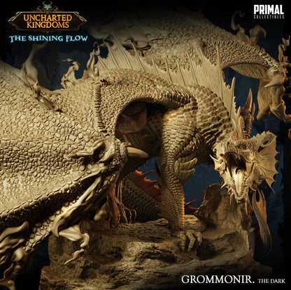 Shadow Dragon Grommonir | Uncharted Kingdoms | TTRPG D&D Miniature | Primal Collectibles