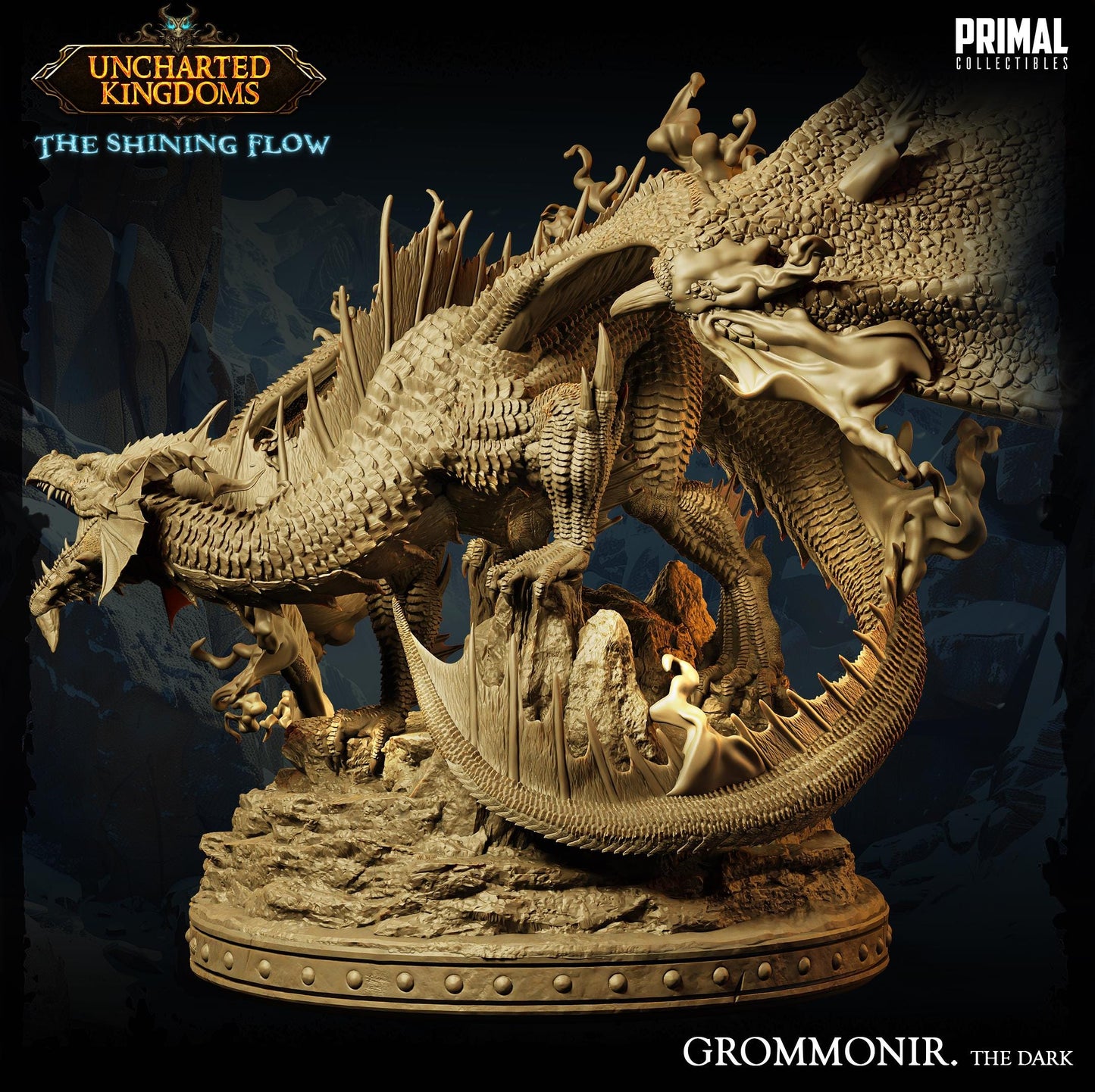 Shadow Dragon Grommonir | Tabletop Scale | TTRPG D&D Miniature | Primal Collectibles