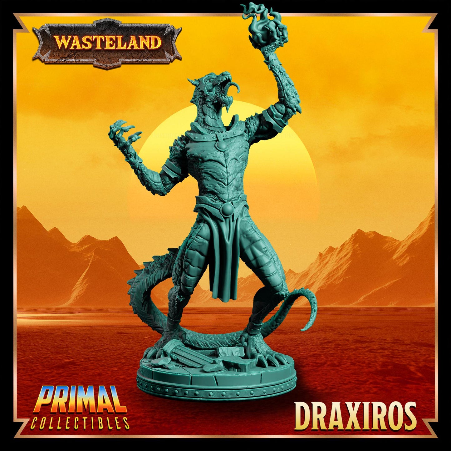 Sorcerer King Draxiros | Wasteland | Tabletop Scale | TTRPG D&D Miniature | Primal Collectibles
