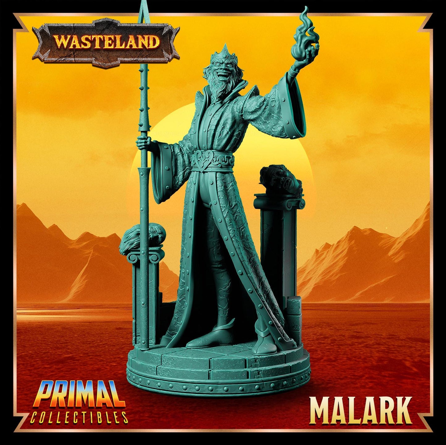 Sorcerer King Malark | Wasteland | Tabletop Scale | TTRPG D&D Miniature | Primal Collectibles
