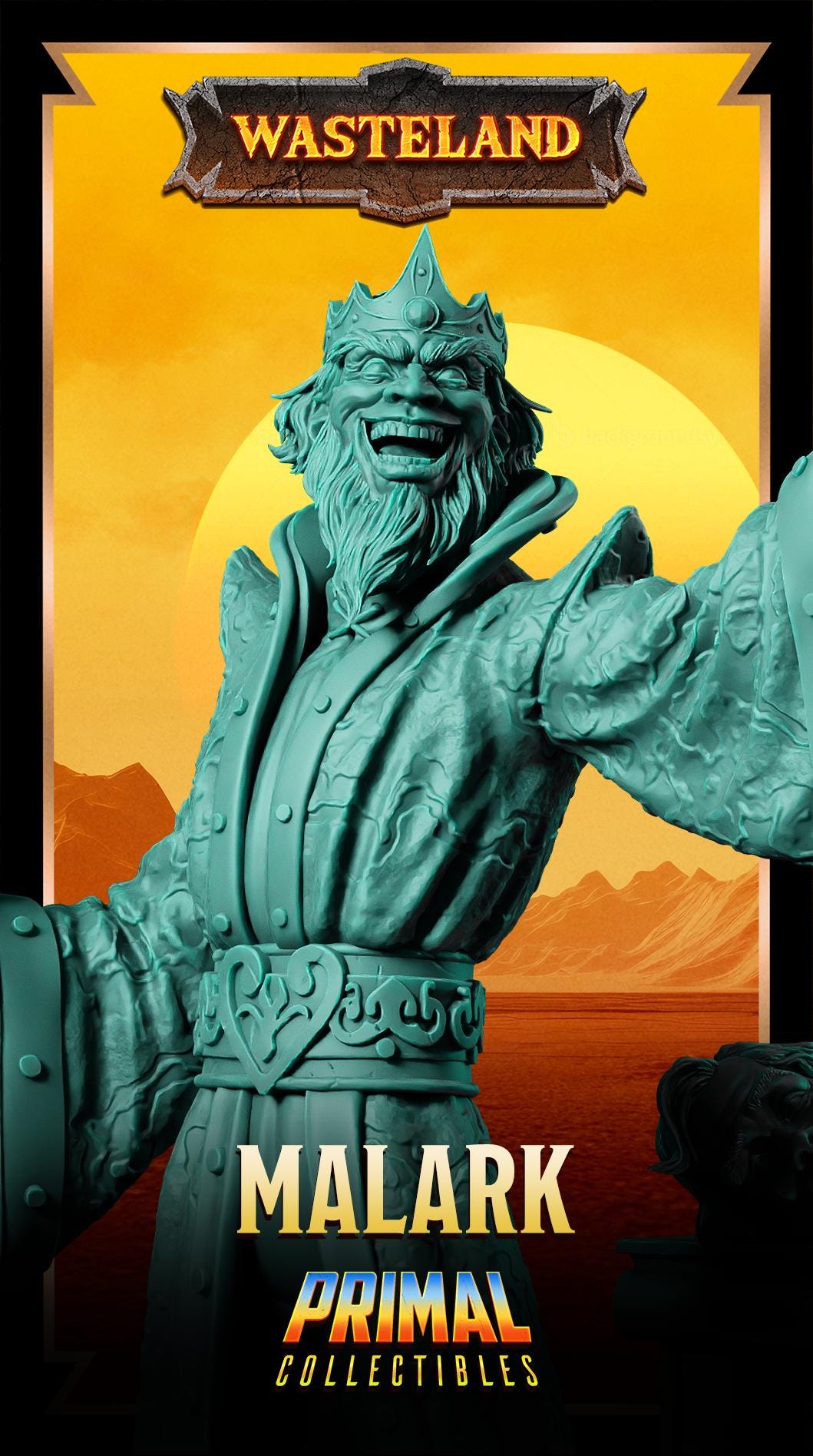 Sorcerer King Malark | Wasteland | Tabletop Scale | TTRPG D&D Miniature | Primal Collectibles