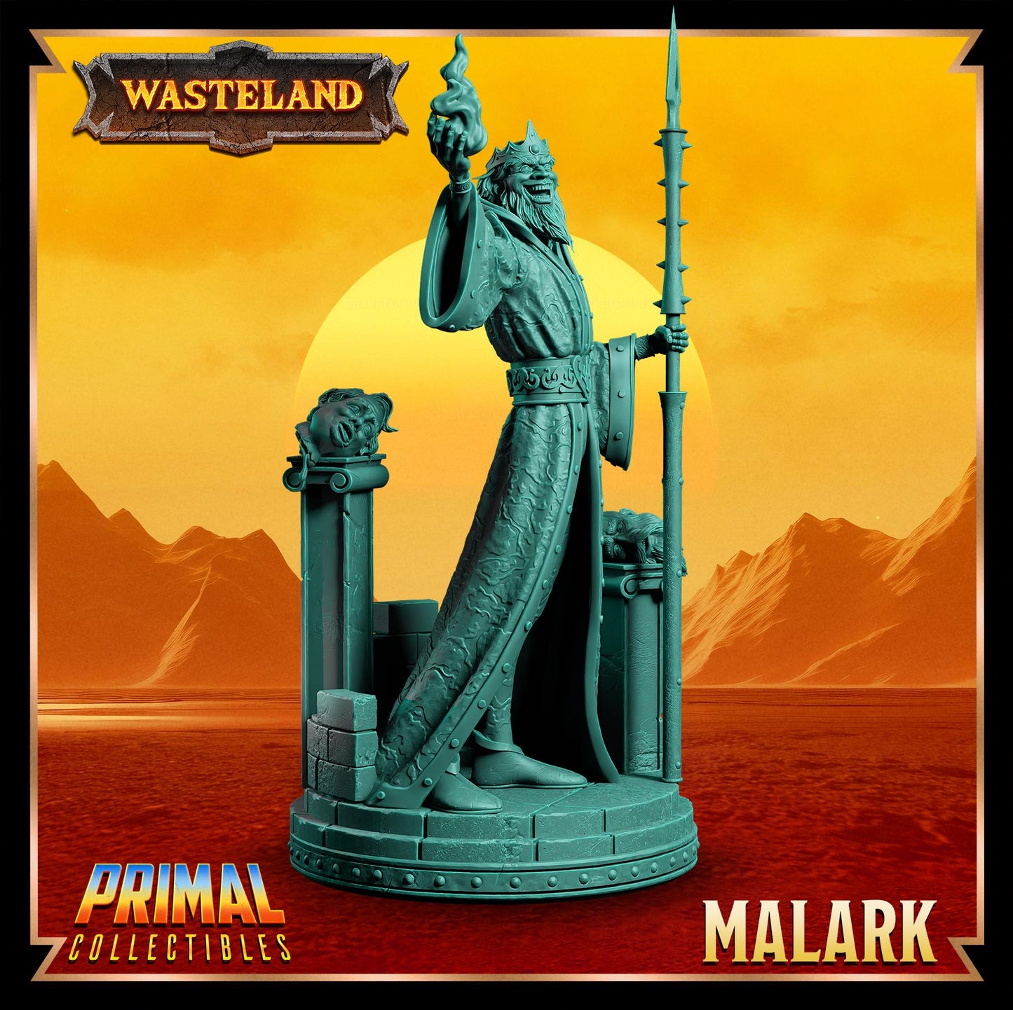 Sorcerer King Malark | Wasteland | Tabletop Scale | TTRPG D&D Miniature | Primal Collectibles