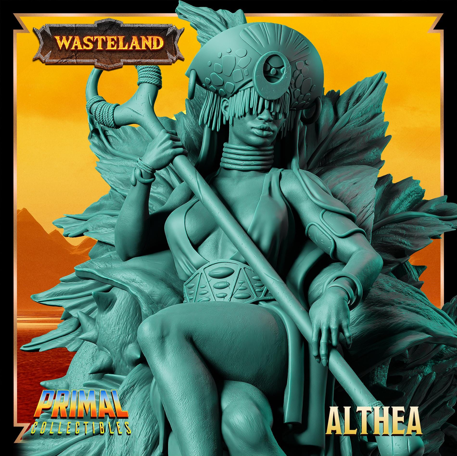 Sorcerer Queen Althea | Wasteland | Tabletop Scale | TTRPG D&D Miniature | Primal Collectibles