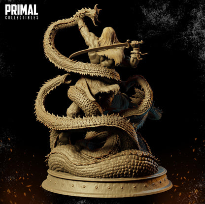 The Barbarian Diorama | Display Scale | TTRPG D&D Miniature | Primal Collectibles