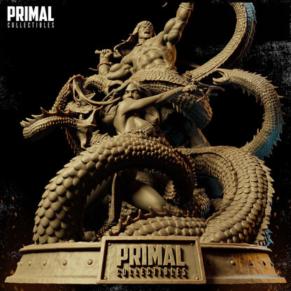 The Barbarian Diorama | Display Scale | TTRPG D&D Miniature | Primal Collectibles