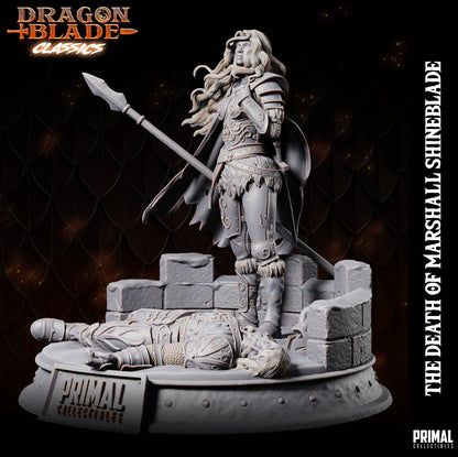 Dragonblade Classics, The Death of Marshall Shineblade | Display Scale | TTRPG D&D Miniature | Primal Collectibles
