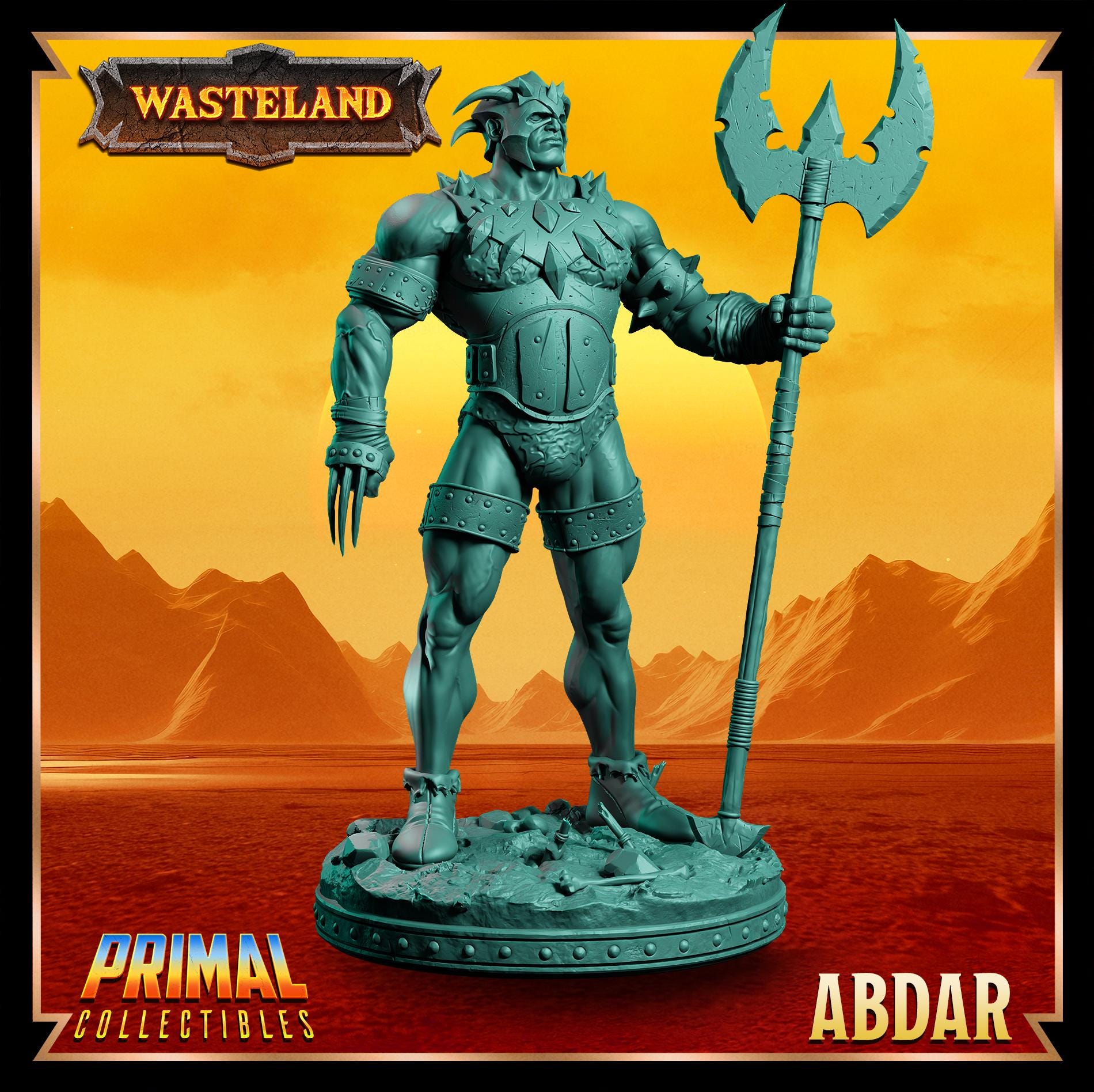 Warrior Abdar | Wasteland | Tabletop Scale | TTRPG D&D Miniature | Primal Collectibles