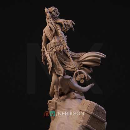 Elzebe, African Warrior Queen | Garage Resin Kit Statue | D&D TTRPG Fantasy Miniature | Nerikson