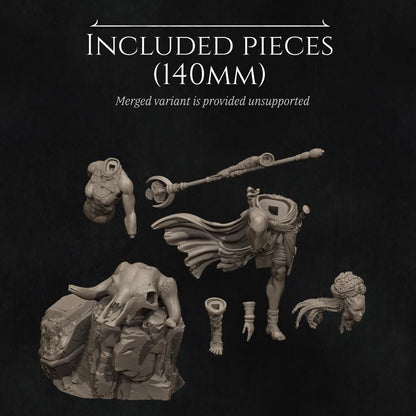 Elzebe, African Warrior Queen | Garage Resin Kit Statue | D&D TTRPG Fantasy Miniature | Nerikson