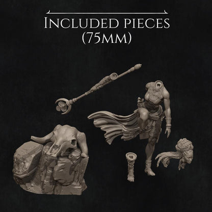 Elzebe, African Warrior Queen | Garage Resin Kit Statue | D&D TTRPG Fantasy Miniature | Nerikson