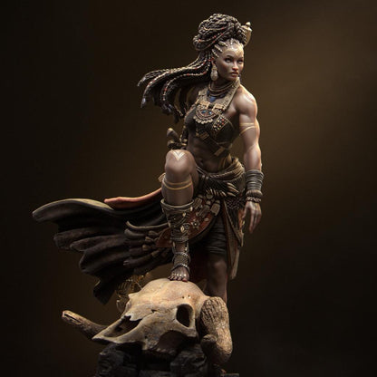 Elzebe, African Warrior Queen | Garage Resin Kit Statue | D&D TTRPG Fantasy Miniature | Nerikson