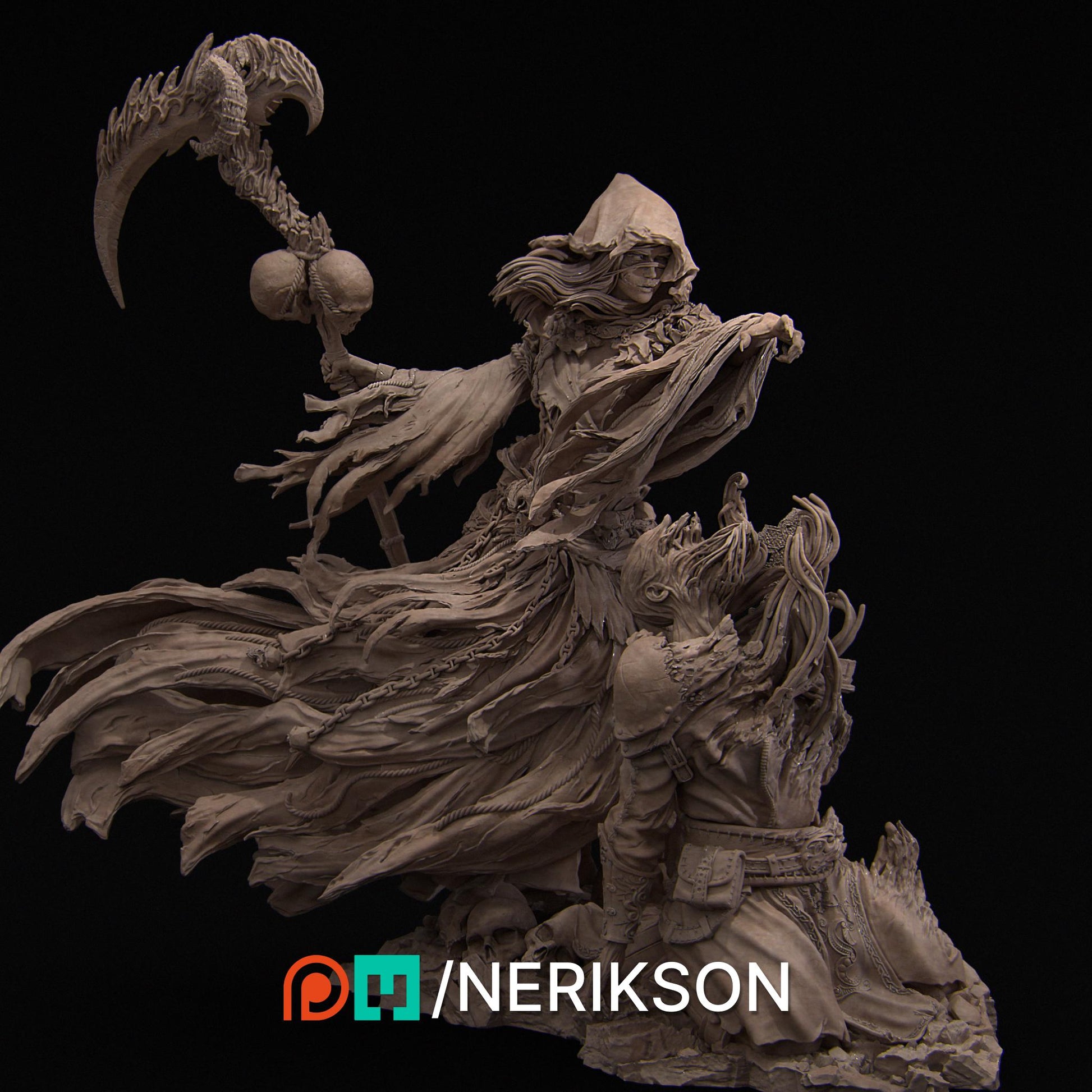 Grim Reaper | Garage Resin Kit Statue | D&D TTRPG Fantasy Miniature | Nerikson