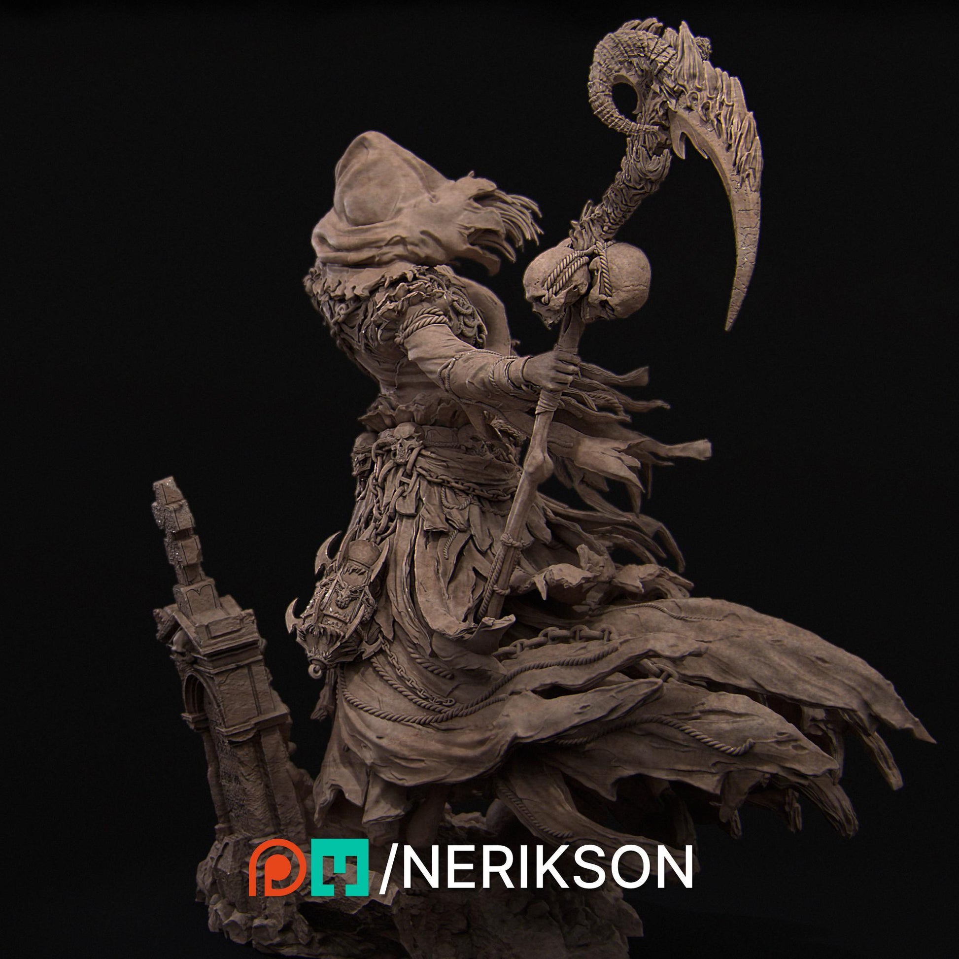 Grim Reaper | Garage Resin Kit Statue | D&D TTRPG Fantasy Miniature | Nerikson