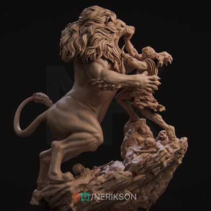 Heracles and Nemean Lion, Greek Mythology | Garage Resin Kit Statue | D&D TTRPG Fantasy Miniature | Nerikson