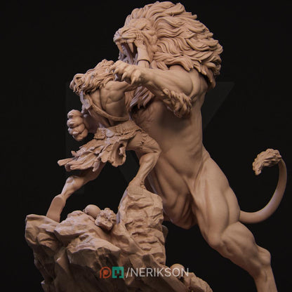 Heracles and Nemean Lion, Greek Mythology | Garage Resin Kit Statue | D&D TTRPG Fantasy Miniature | Nerikson