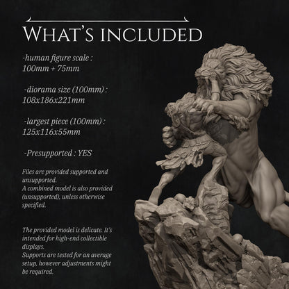 Heracles and Nemean Lion, Greek Mythology | Garage Resin Kit Statue | D&D TTRPG Fantasy Miniature | Nerikson