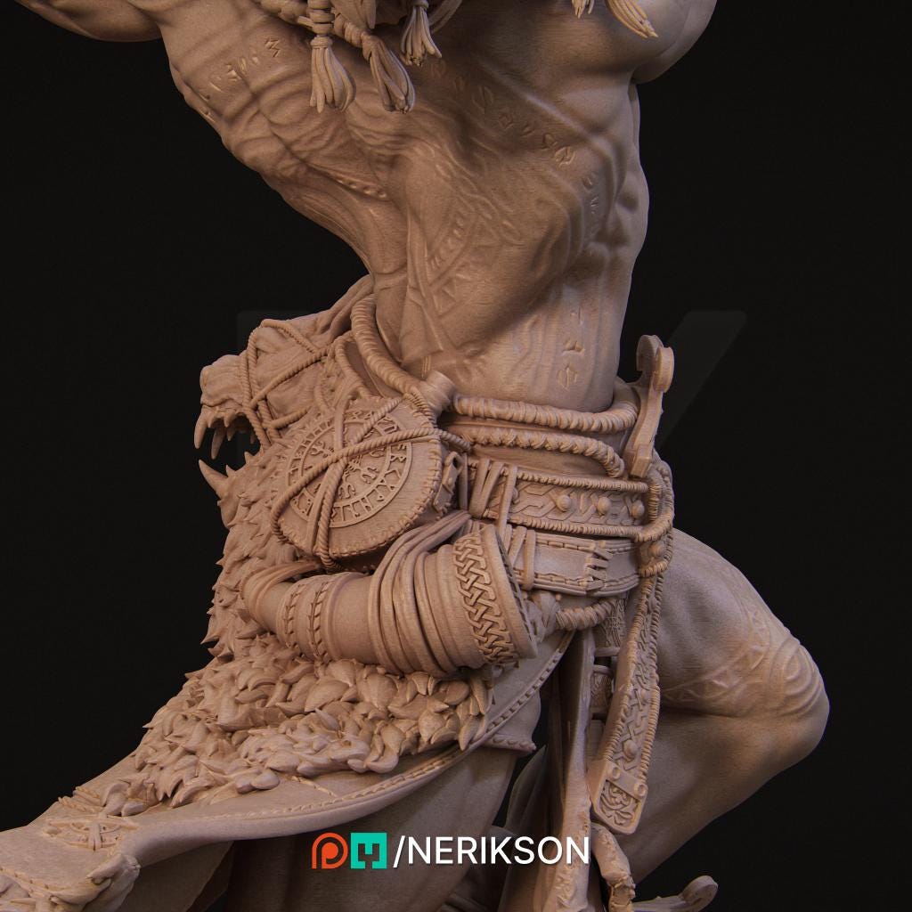 Ivar The Runic Warrior | Garage Resin Kit Statue | D&D TTRPG Fantasy Miniature | Nerikson