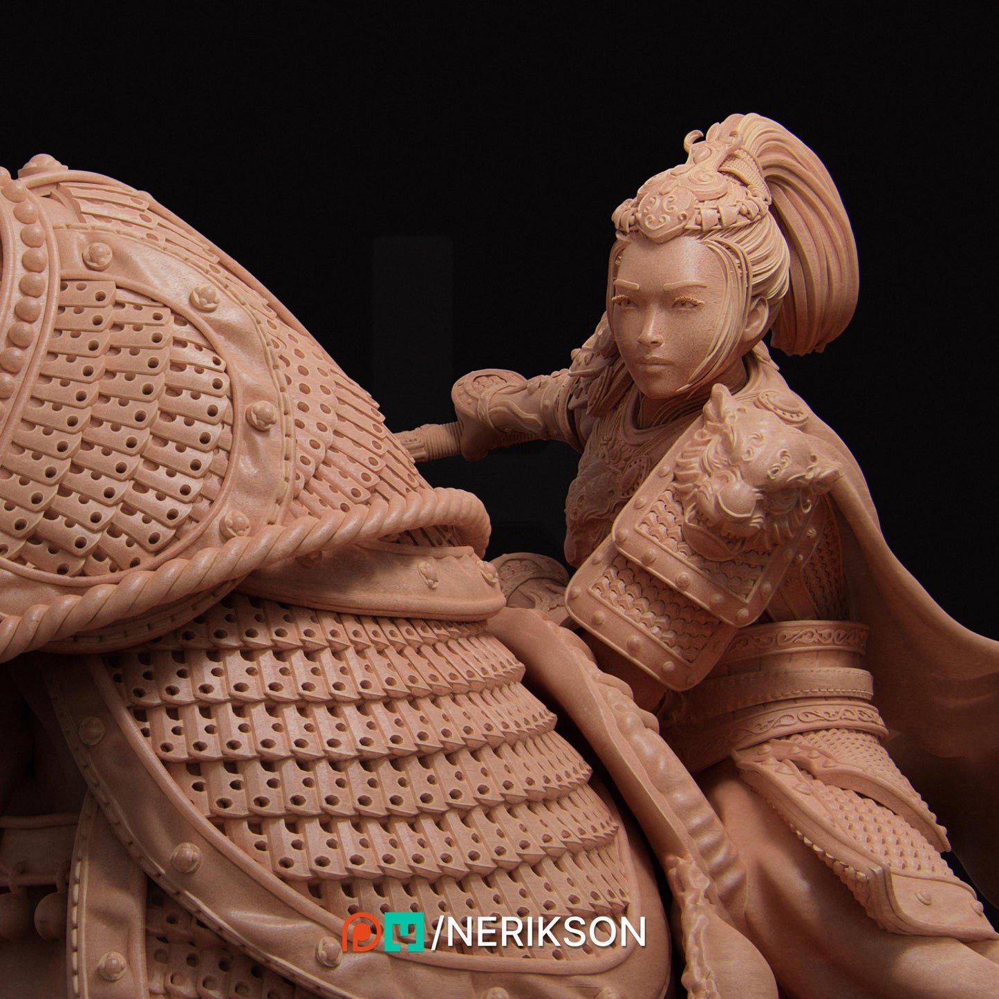 Kwan Yen the Warrior of the Tiger, Full Version | Garage Resin Kit Statue | D&D TTRPG Fantasy Miniature | Nerikson
