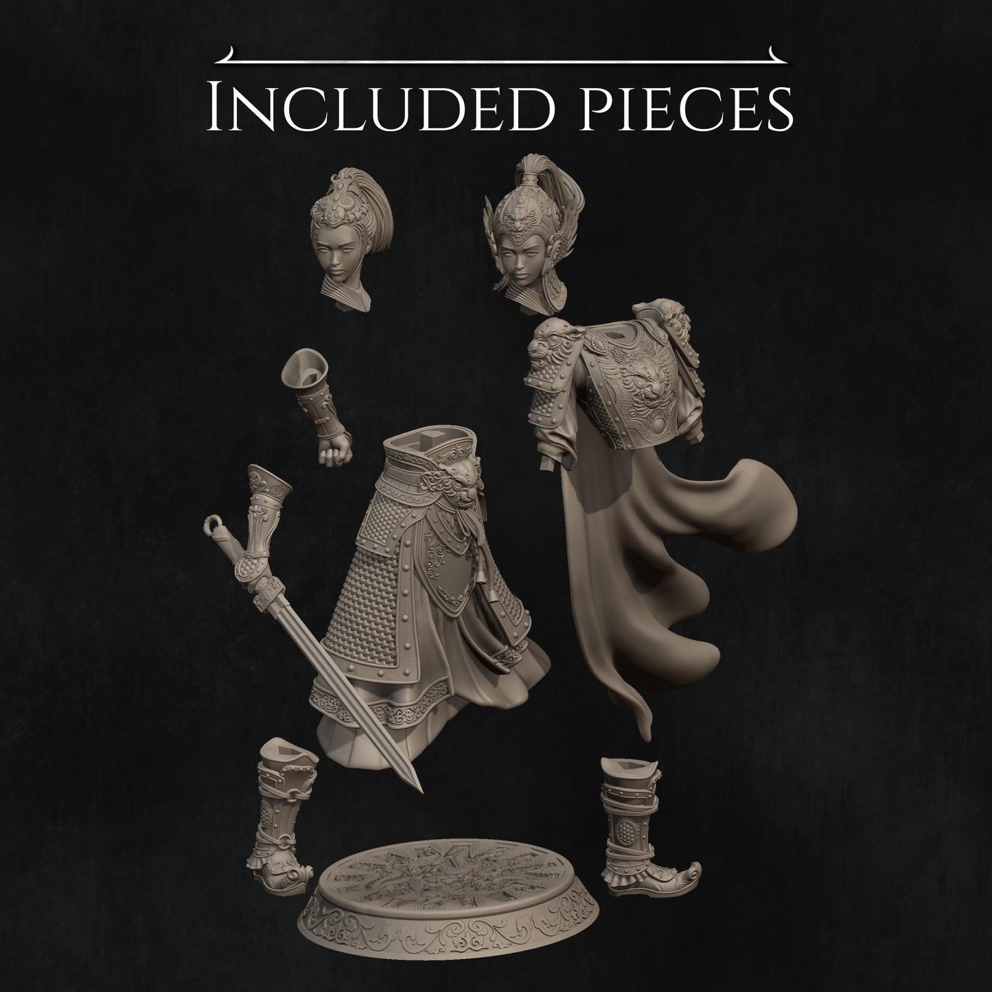 Kwan Yen the Warrior of the Tiger, Standalone and Bust Versions | Garage Resin Kit Statue | D&D TTRPG Fantasy Miniature | Nerikson