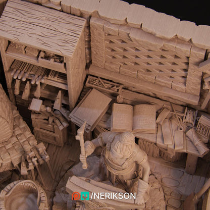 Lara the Blacksmith, Full Diorama | Garage Resin Kit Statue | D&D TTRPG Fantasy Miniature | Nerikson