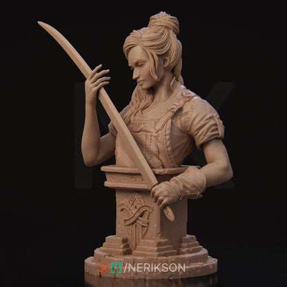 Lara the Blacksmith, Standalone and Bust | Garage Resin Kit Statue | D&D TTRPG Fantasy Miniature | Nerikson