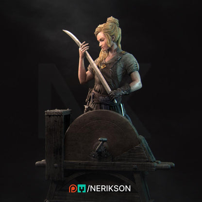 Lara the Blacksmith, Standalone and Bust | Garage Resin Kit Statue | D&D TTRPG Fantasy Miniature | Nerikson