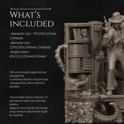 Laura the Detective, Full Diorama | Garage Resin Kit Statue | D&D TTRPG Fantasy Miniature | Nerikson