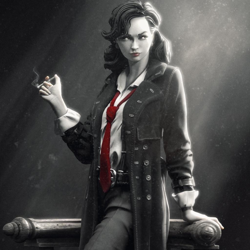 Laura the Detective, Standalone | Garage Resin Kit Statue | D&D TTRPG Fantasy Miniature | Nerikson