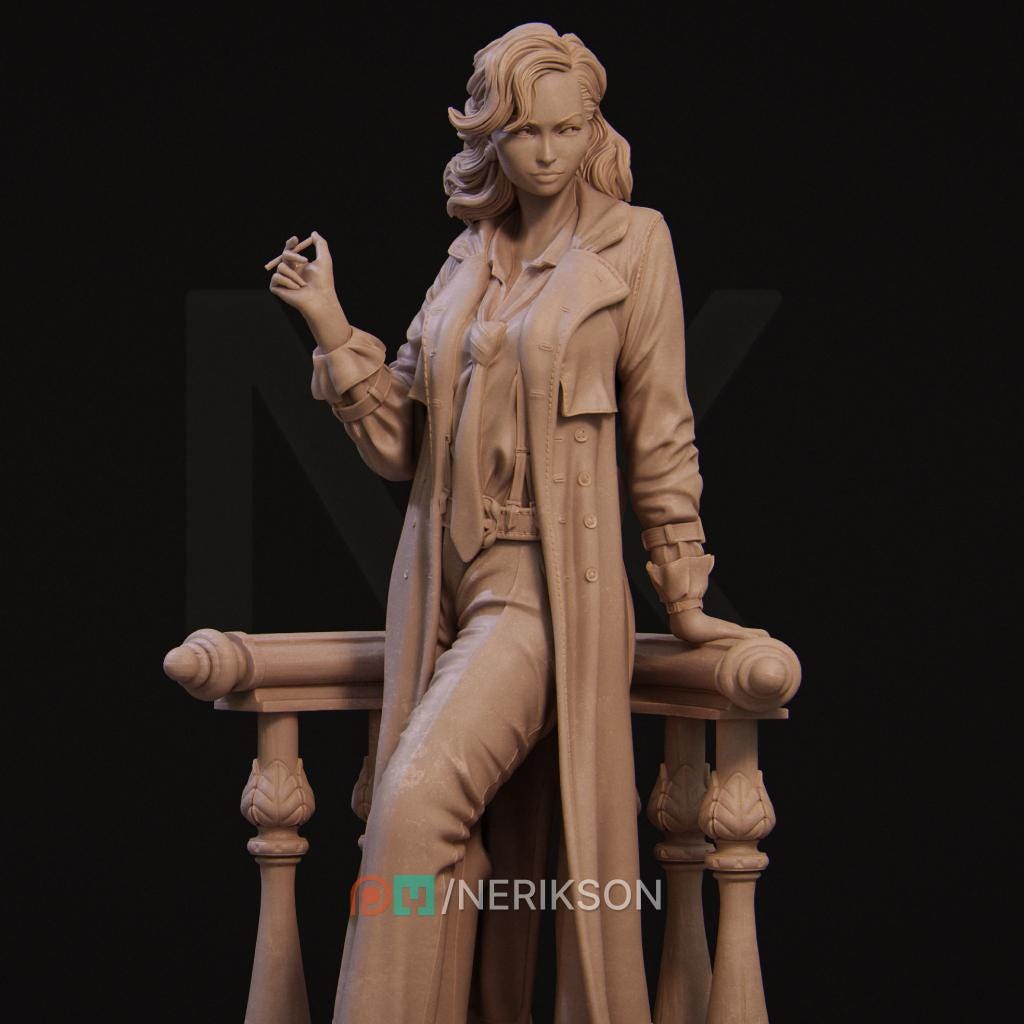 Laura the Detective, Standalone | Garage Resin Kit Statue | D&D TTRPG Fantasy Miniature | Nerikson