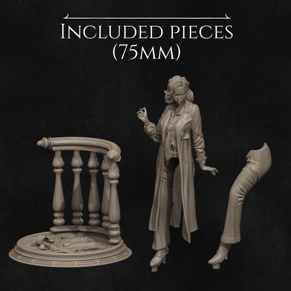 Laura the Detective, Standalone | Garage Resin Kit Statue | D&D TTRPG Fantasy Miniature | Nerikson