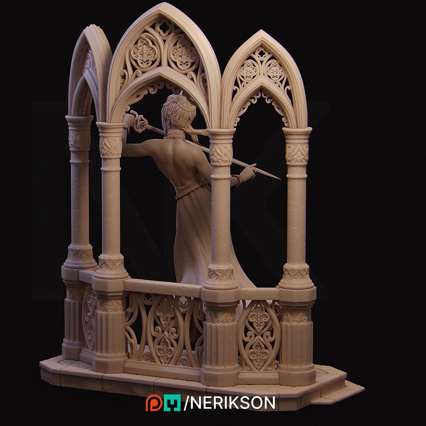 Luna, Moonlight Fencer | Garage Resin Kit Statue | D&D TTRPG Fantasy Miniature | Nerikson