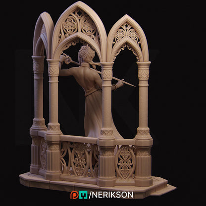 Luna, Moonlight Fencer | Garage Resin Kit Statue | D&D TTRPG Fantasy Miniature | Nerikson