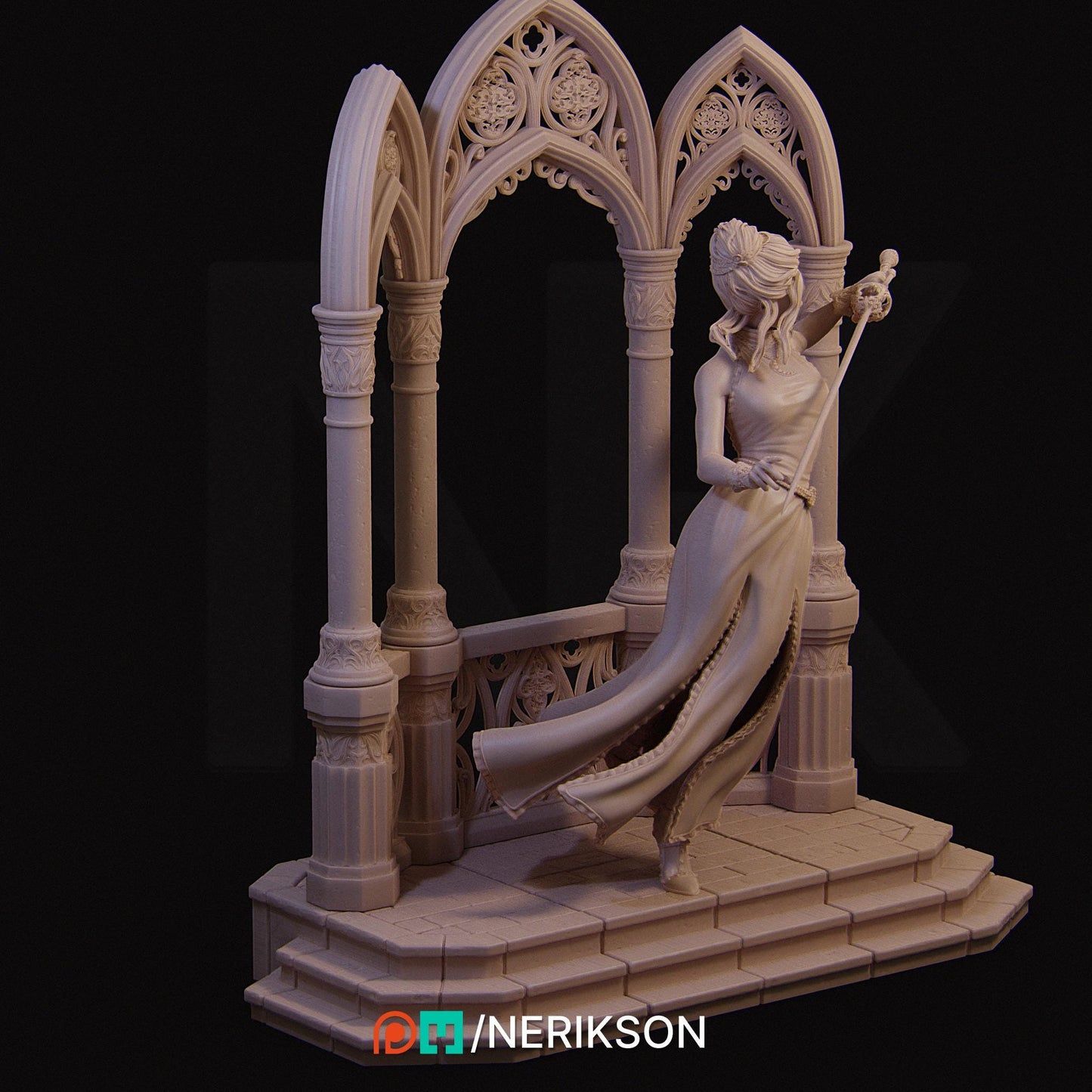 Luna, Moonlight Fencer | Garage Resin Kit Statue | D&D TTRPG Fantasy Miniature | Nerikson
