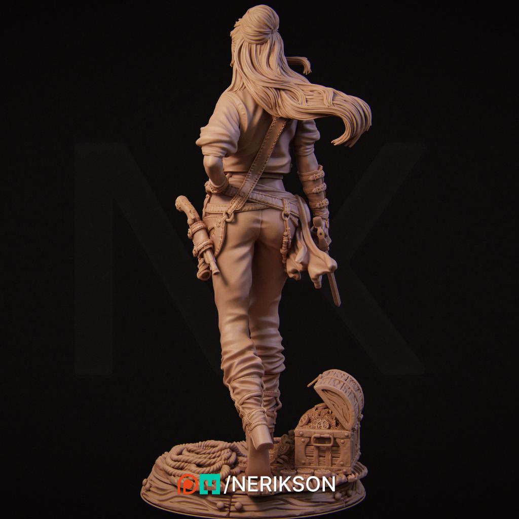 Mariana the Pirate | Garage Resin Kit Statue | D&D TTRPG Fantasy Miniature | Nerikson