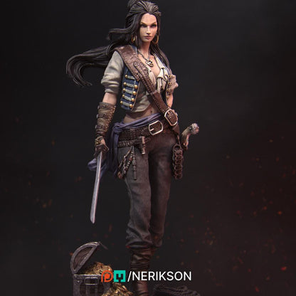 Mariana the Pirate | Garage Resin Kit Statue | D&D TTRPG Fantasy Miniature | Nerikson