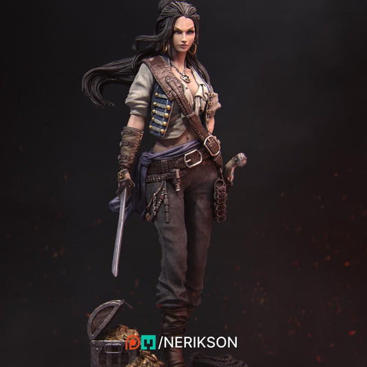 Mariana the Pirate | Garage Resin Kit Statue | D&D TTRPG Fantasy Miniature | Nerikson