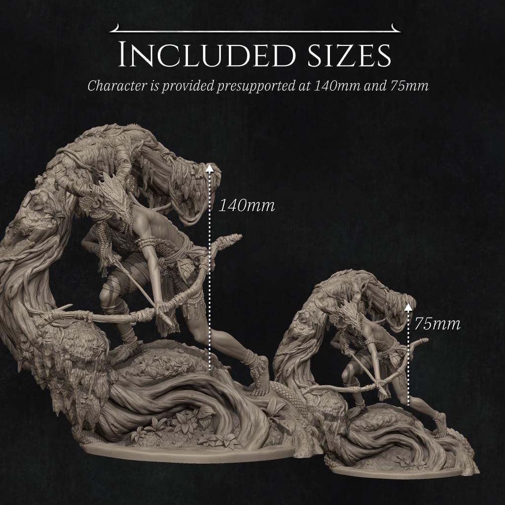 Meabh the Wild Ranger | Garage Resin Kit Statue | D&D TTRPG Fantasy Miniature | Nerikson