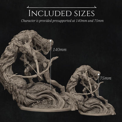 Meabh the Wild Ranger | Garage Resin Kit Statue | D&D TTRPG Fantasy Miniature | Nerikson