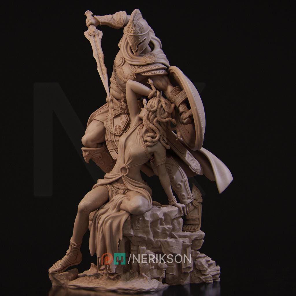 Medusa and Perseus, Greek Mythology | Garage Resin Kit Statue | D&D TTRPG Fantasy Miniature | Nerikson