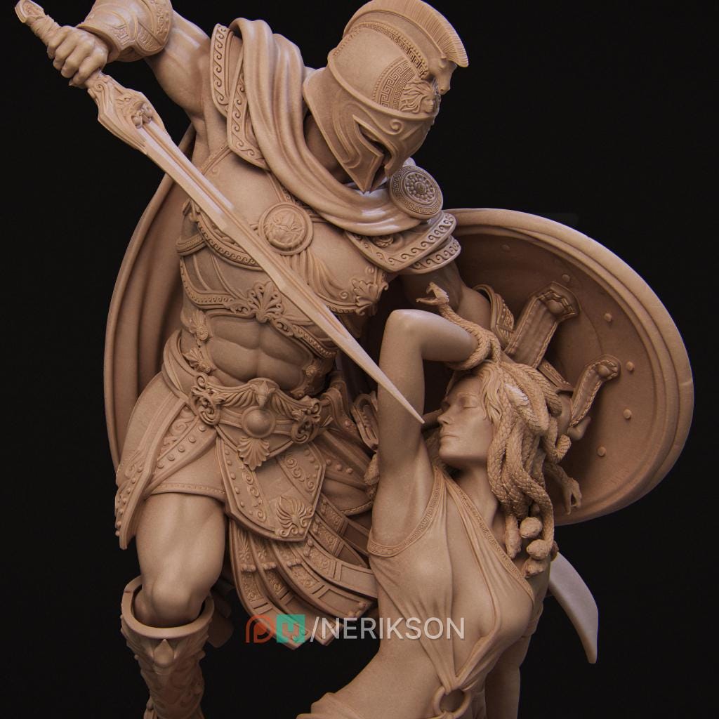 Medusa and Perseus, Greek Mythology | Garage Resin Kit Statue | D&D TTRPG Fantasy Miniature | Nerikson