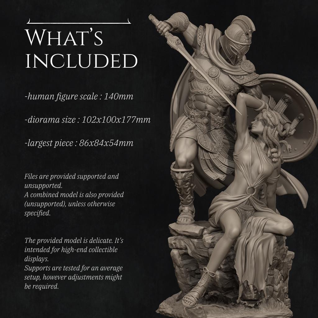 Medusa and Perseus, Greek Mythology | Garage Resin Kit Statue | D&D TTRPG Fantasy Miniature | Nerikson