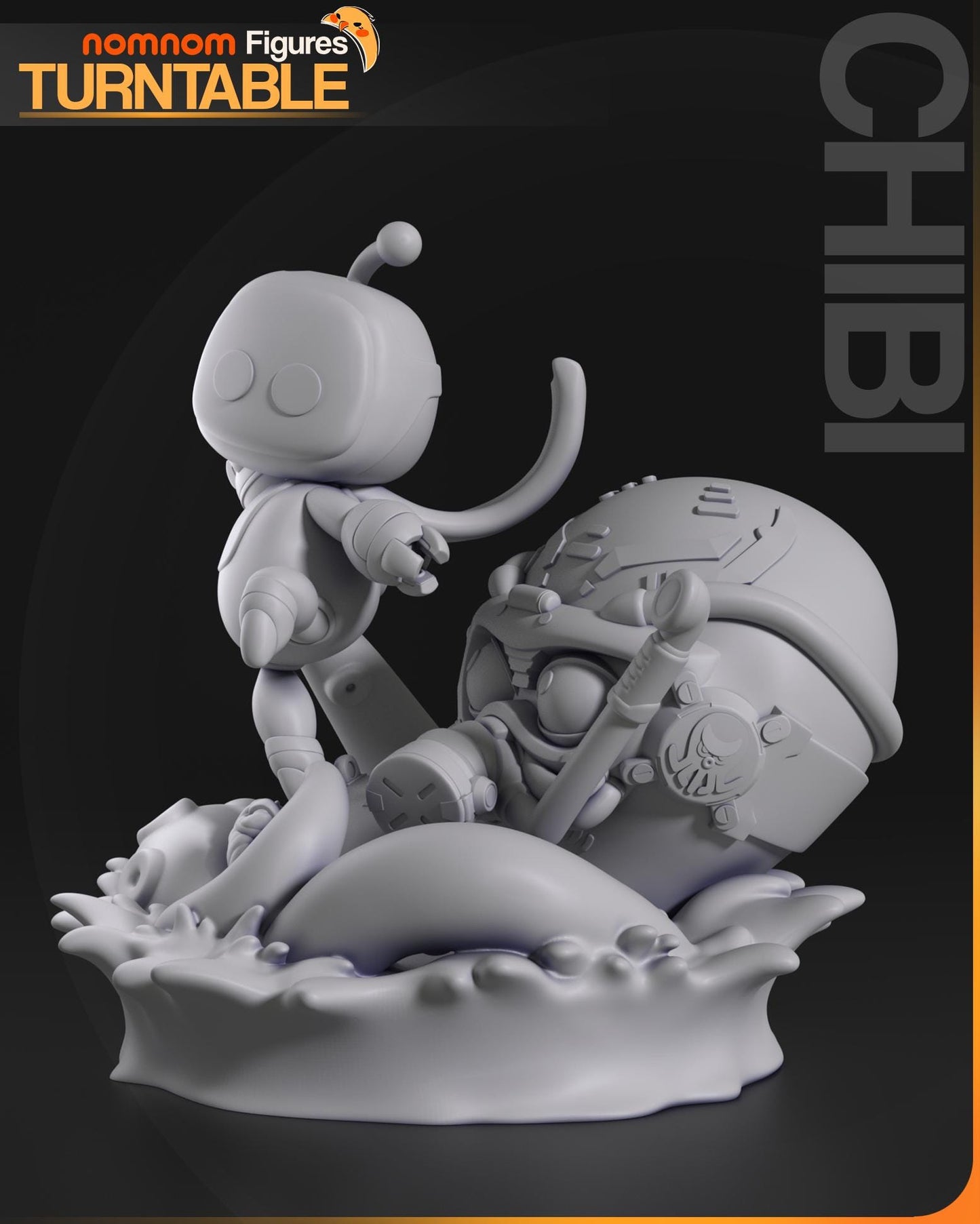 Chibi Spirited Robot | Resin Garage Kit Figure Game Fan Art | Nomnom Figures