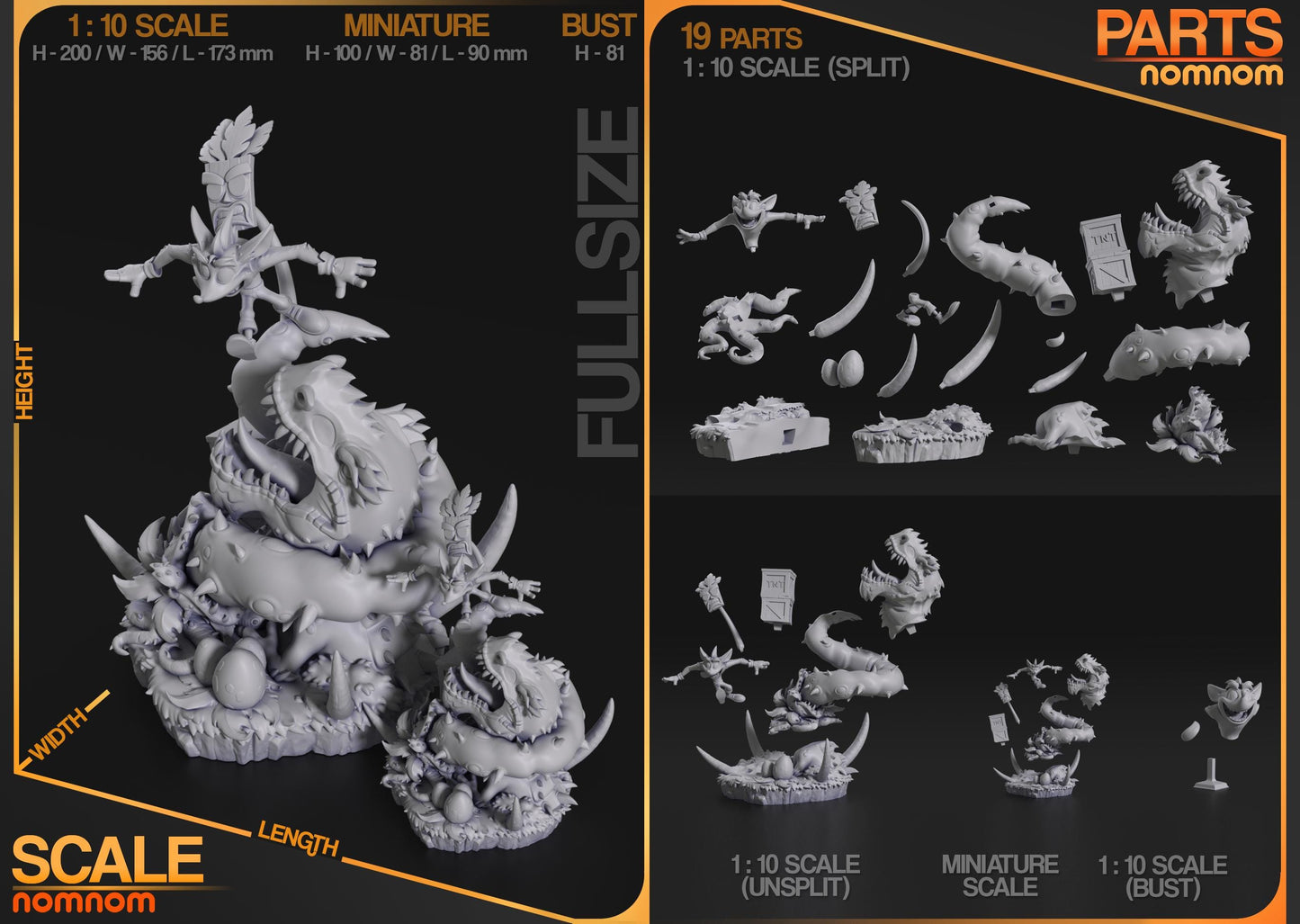 Mutated Bandicoot | Resin Garage Kit Figure Game Fan Art | Nomnom Figures