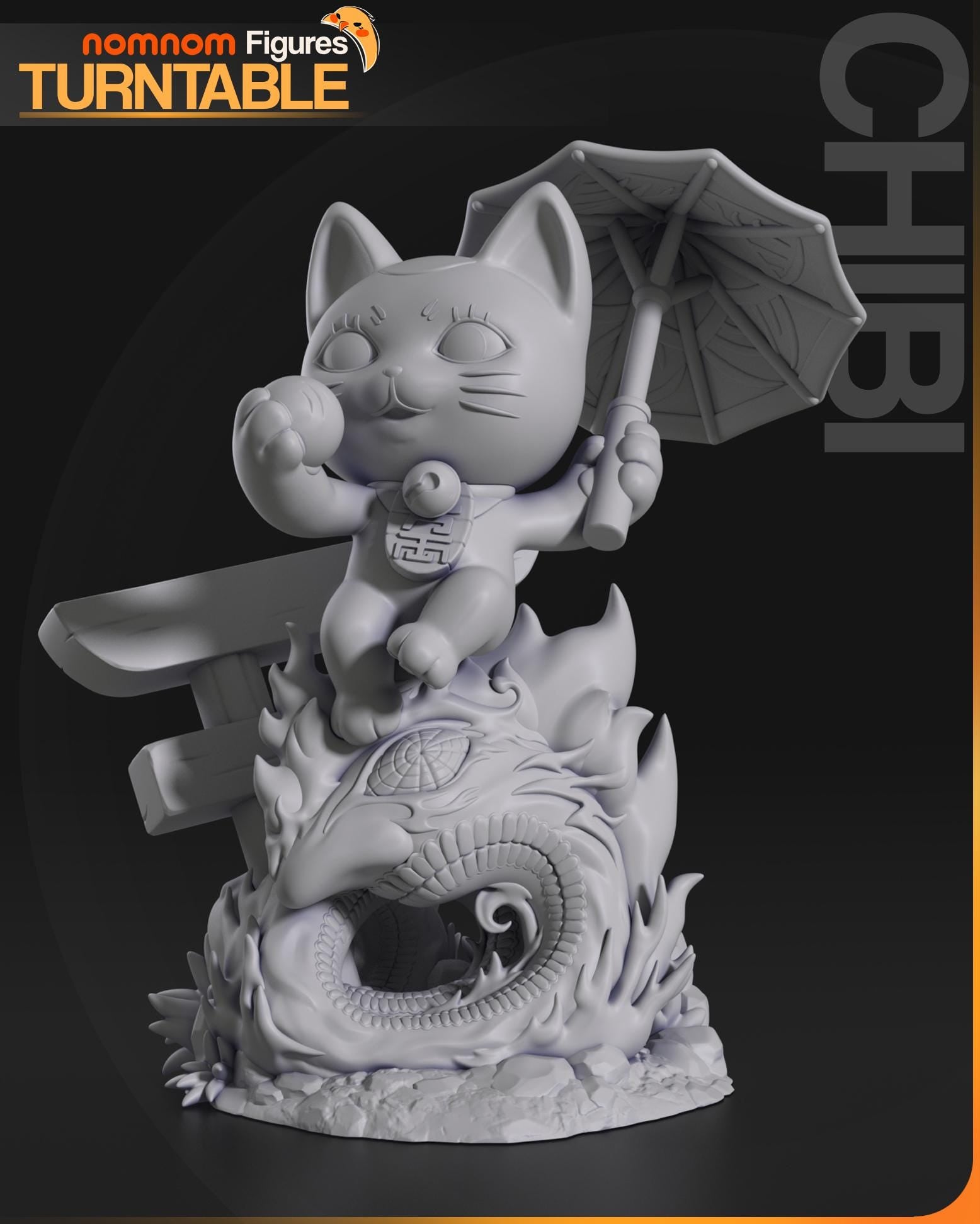 Chibi Granny Cat | Resin Garage Kit Figure Anime Fan Art | Nomnom Figures