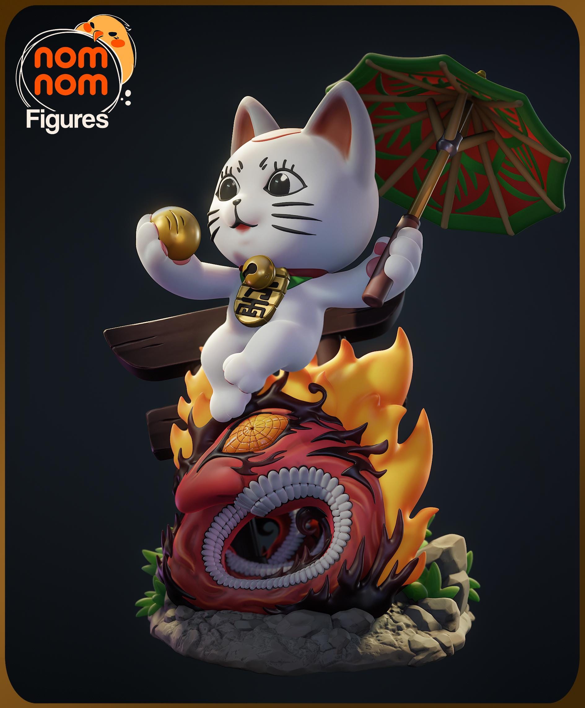 Chibi Granny Cat | Resin Garage Kit Figure Anime Fan Art | Nomnom Figures