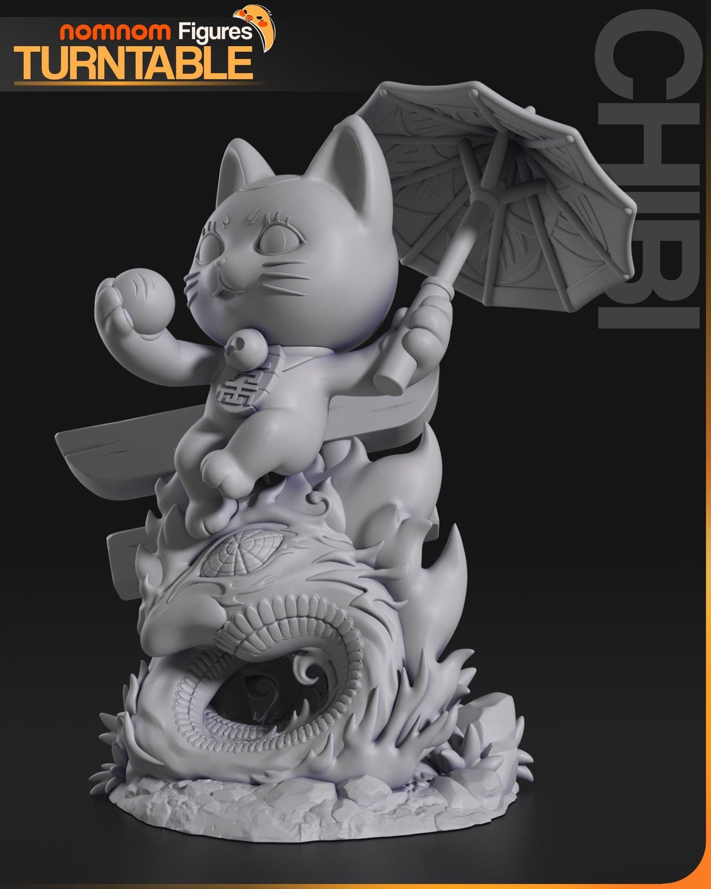 Chibi Granny Cat | Resin Garage Kit Figure Anime Fan Art | Nomnom Figures