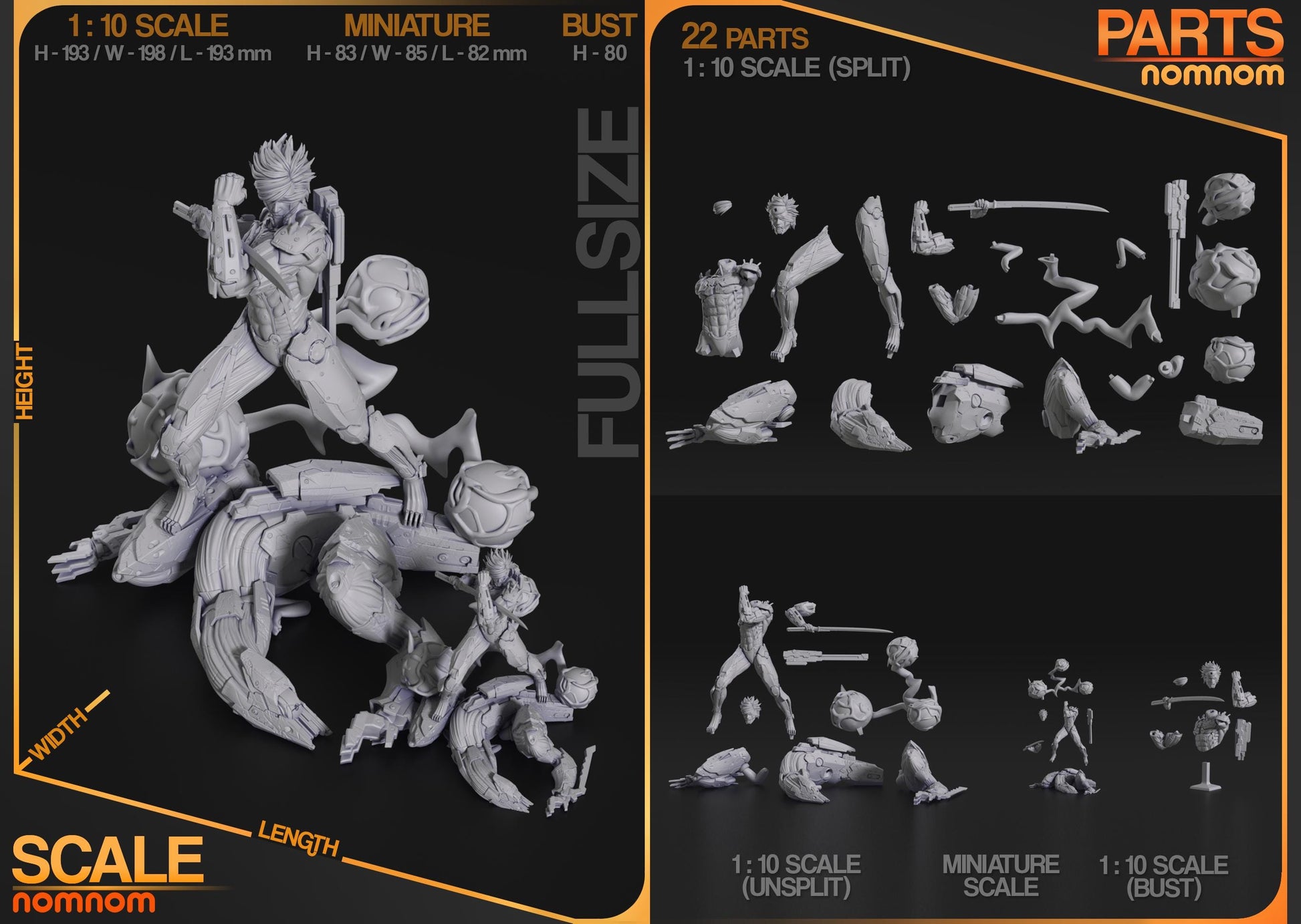 Cyborg Soldier | Resin Garage Kit Figure Game Fan Art | Nomnom Figures