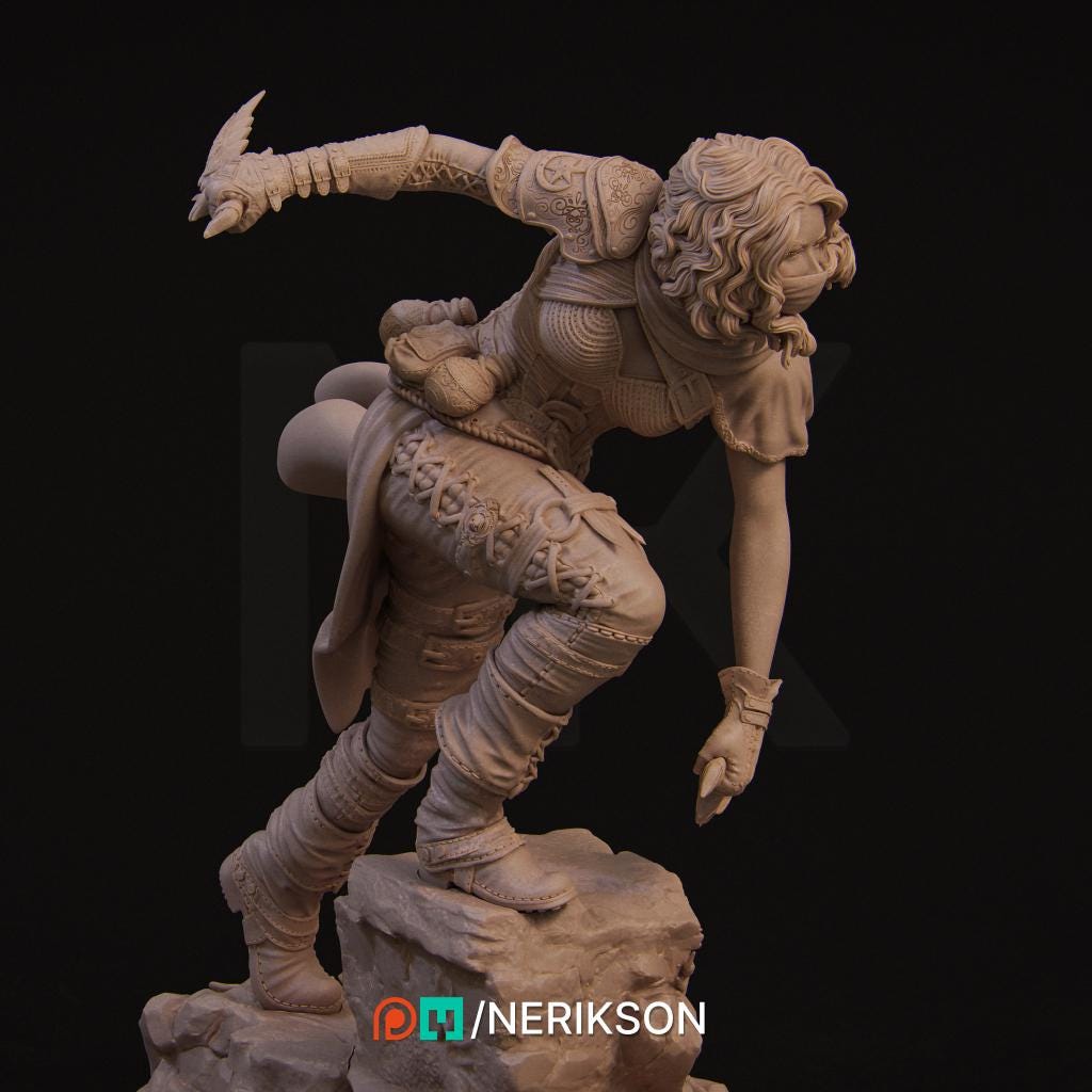 Ode to Joy - Enika The Assassin Standalone | Garage Resin Kit Statue | D&D TTRPG Fantasy Miniature | Nerikson