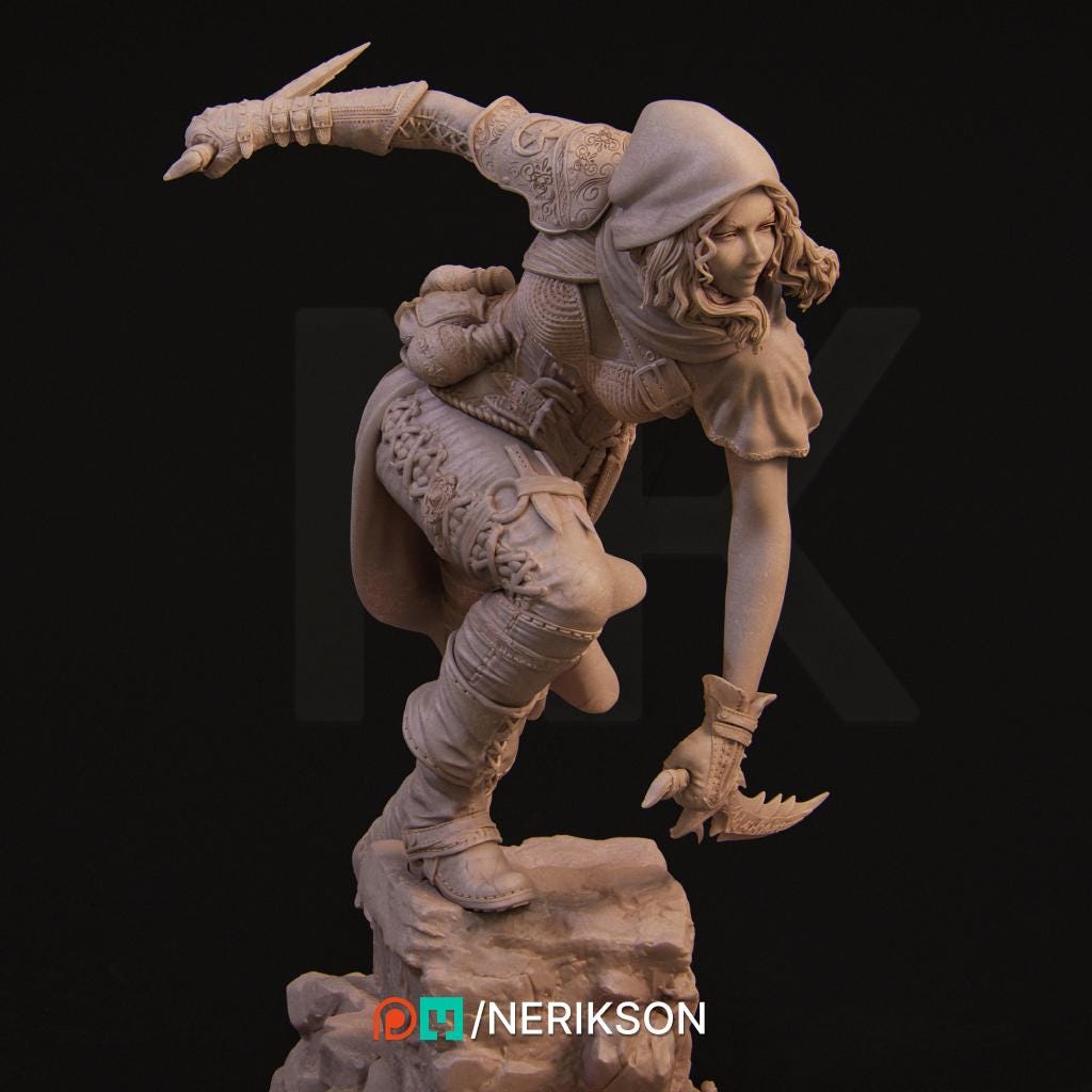 Ode to Joy - Enika The Assassin Standalone | Garage Resin Kit Statue | D&D TTRPG Fantasy Miniature | Nerikson
