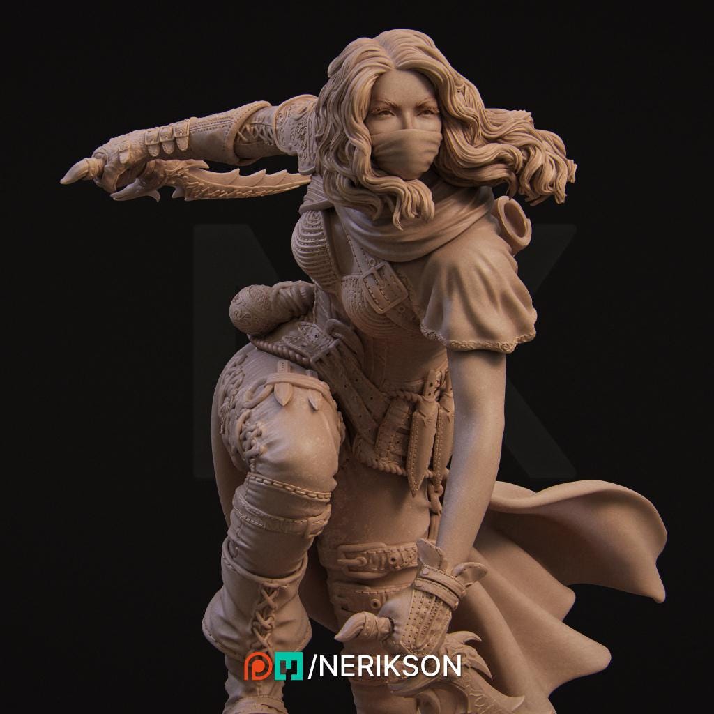 Ode to Joy - Enika The Assassin Standalone | Garage Resin Kit Statue | D&D TTRPG Fantasy Miniature | Nerikson
